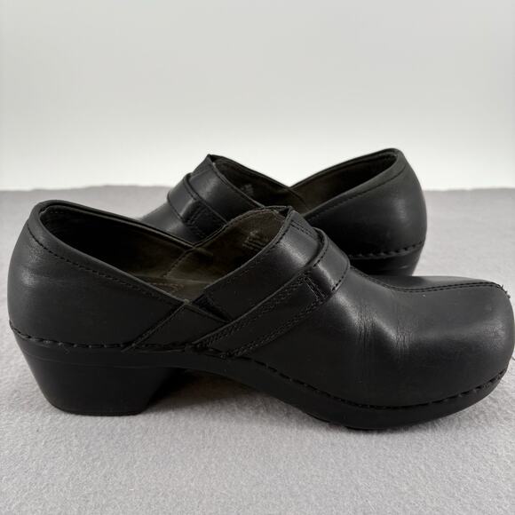Dansko Solstice Women’s Size 38 US 8 Black Leather Clogs Nurse Work Shoes - Picture 10 of 11